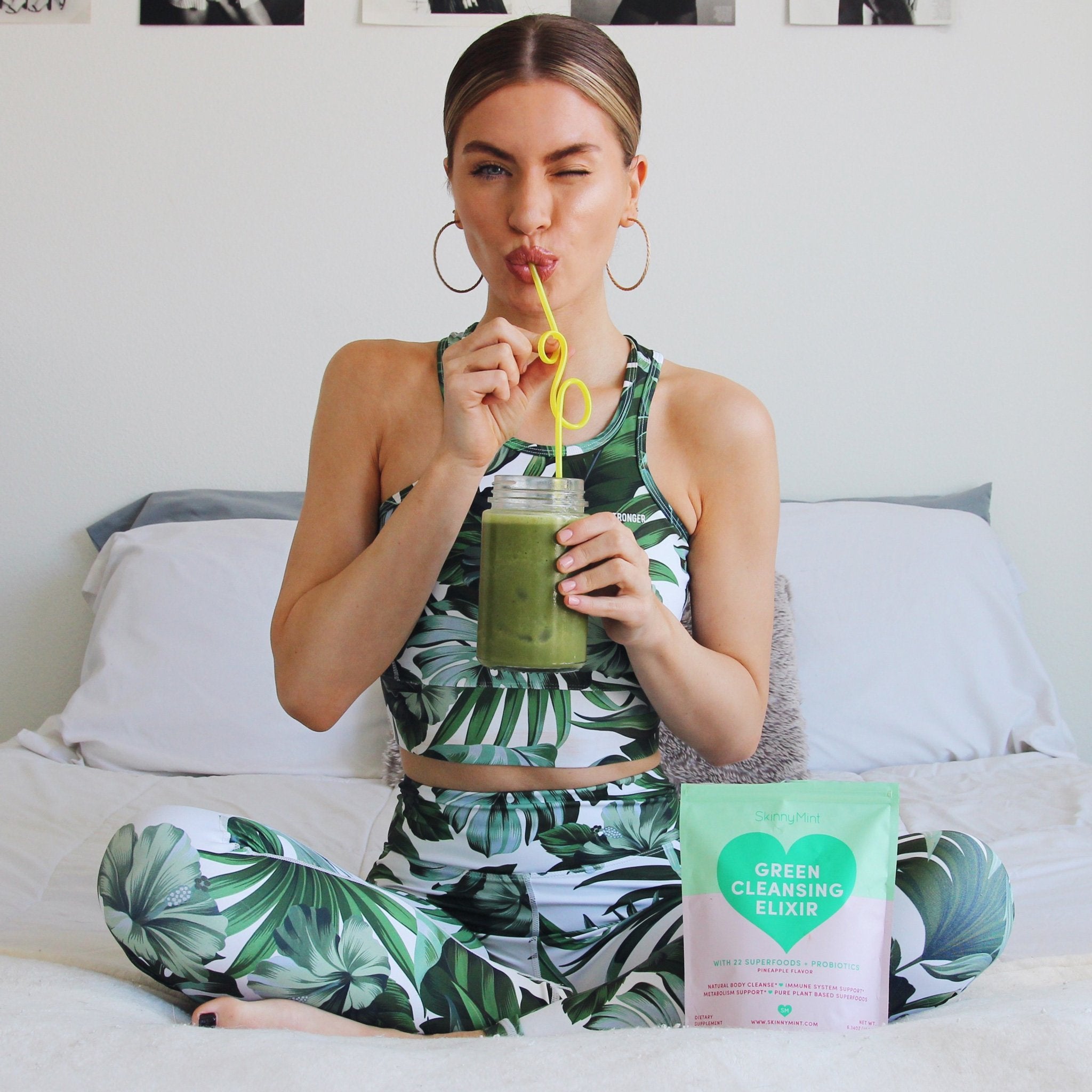 Lyss Ryan with Green Cleansing Elixir