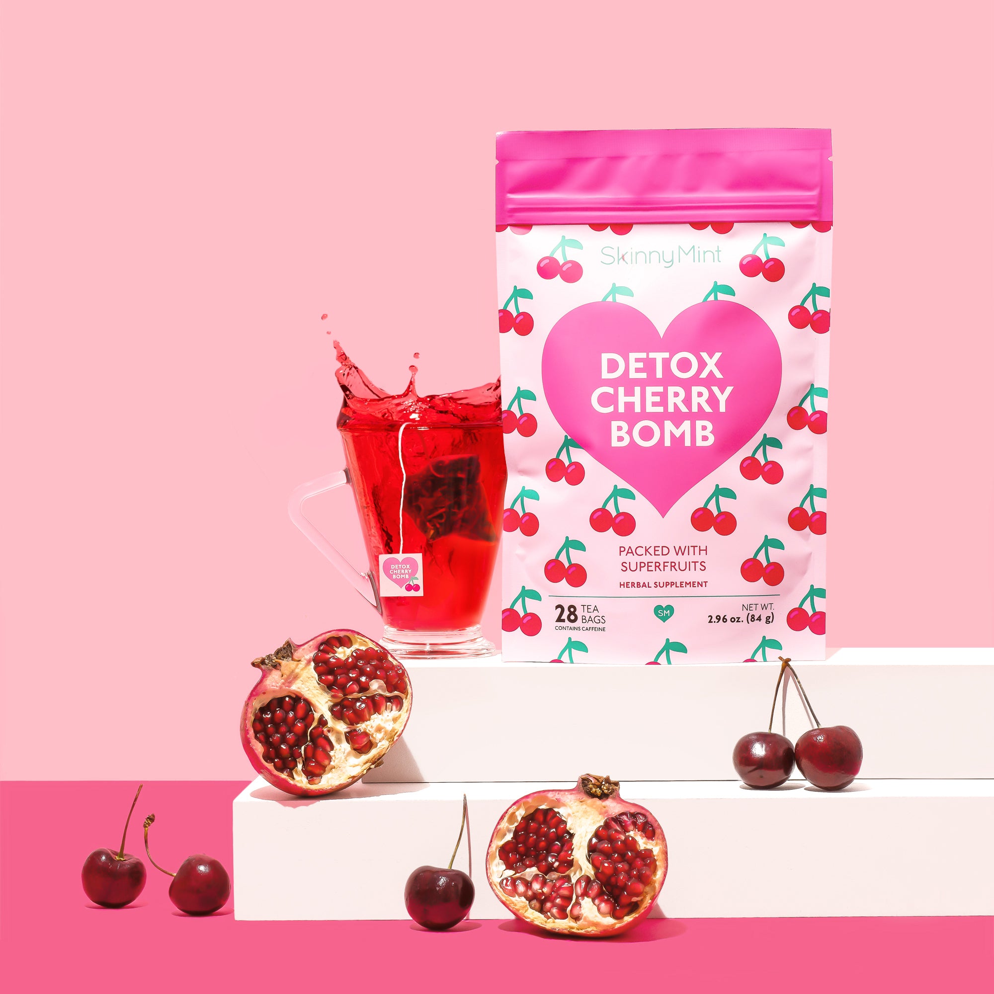 Detox Cherry Bomb with ingredients