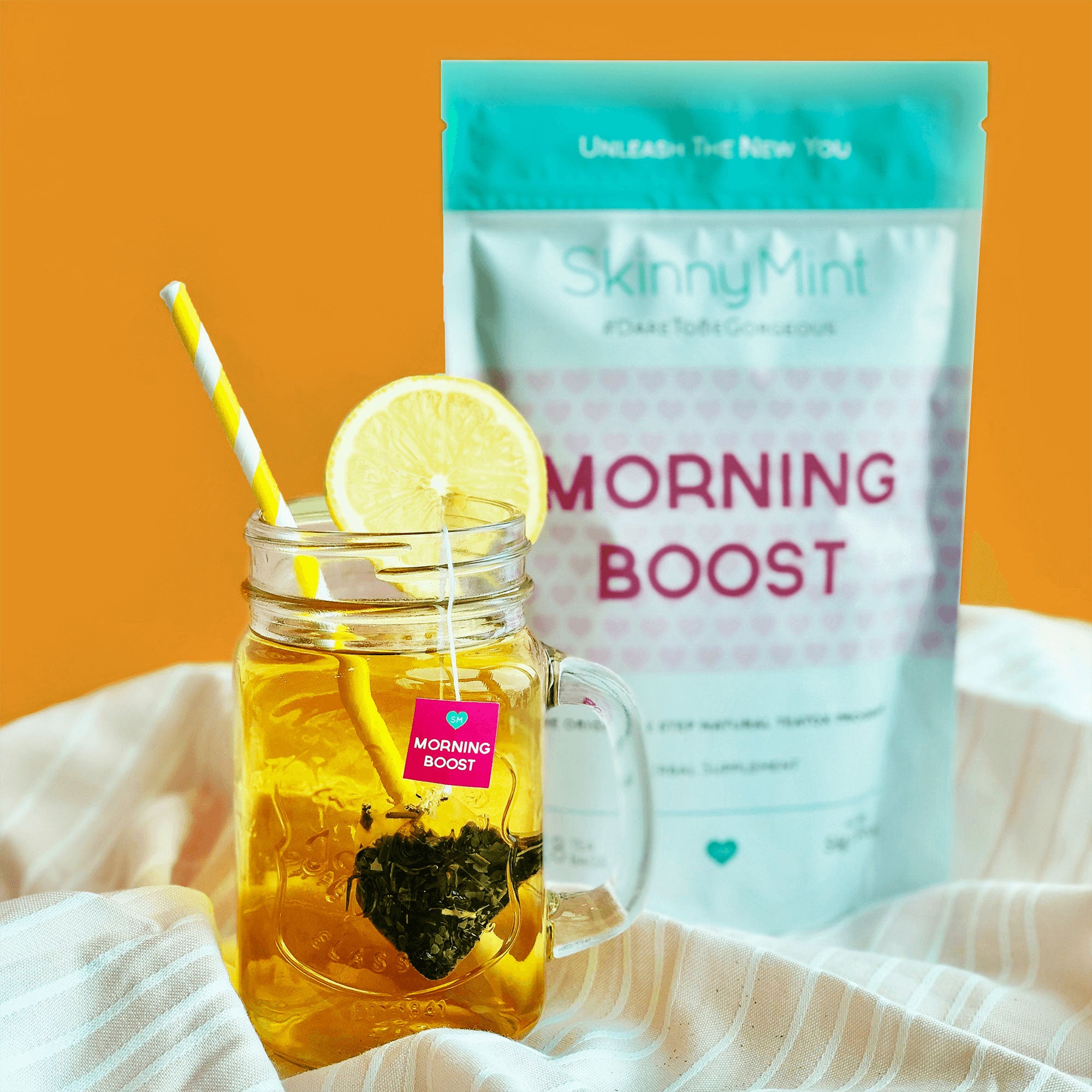 Morning boost tea in glass