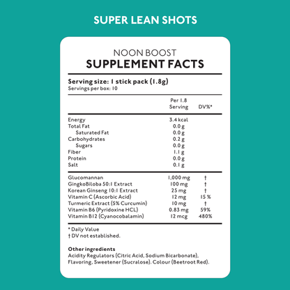 Noon Boost Supplement Facts
